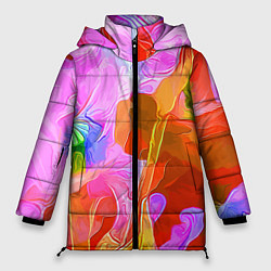 Куртка зимняя женская Красочный цветочный паттерн Весна - Лето 2025 Colo, цвет: 3D-красный