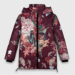 Куртка зимняя женская Цветы Прекрасный Букет, цвет: 3D-красный