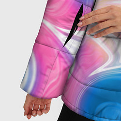 Куртка зимняя женская Абстрактный цветной паттерн Волны Abstract Color P, цвет: 3D-светло-серый — фото 2