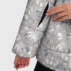 Куртка зимняя женская Белые объемные узоры, цвет: 3D-светло-серый — фото 2