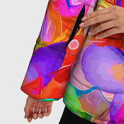 Куртка зимняя женская Красочный цветочный паттерн Лето Colorful Floral P, цвет: 3D-светло-серый — фото 2