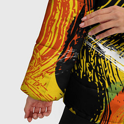 Куртка зимняя женская Абстрактные мазки цветной краской strokes of paint, цвет: 3D-красный — фото 2