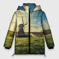 Куртка зимняя женская Мельница в поле, цвет: 3D-светло-серый