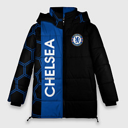 Куртка зимняя женская Челси футбольный клуб, цвет: 3D-светло-серый
