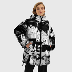 Куртка зимняя женская Токийский гуль паттерн, цвет: 3D-красный — фото 2