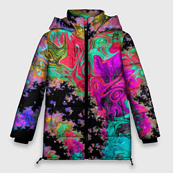 Куртка зимняя женская Сюрреалистическая фрактальная композиция Мода Surr, цвет: 3D-черный
