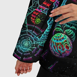 Куртка зимняя женская Фантастическая авангардная композиция Абстракция F, цвет: 3D-черный — фото 2