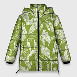 Куртка зимняя женская Зелёные Тропики Лета, цвет: 3D-черный