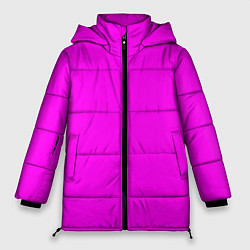 Куртка зимняя женская Однотонный розовый неоновый Пион, цвет: 3D-светло-серый