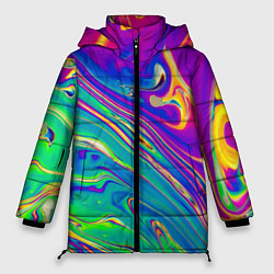 Куртка зимняя женская Абстракция кислота, цвет: 3D-светло-серый