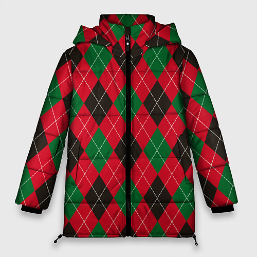Женская зимняя куртка Классический аргайл / 3D-Красный – фото 1