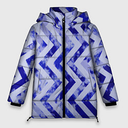 Куртка зимняя женская Динамичный летний узор Зигзаг, цвет: 3D-светло-серый