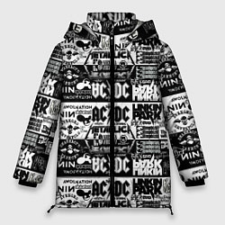 Куртка зимняя женская THE TEXTURE OF LEGENDARY ROCK BANDS, цвет: 3D-светло-серый