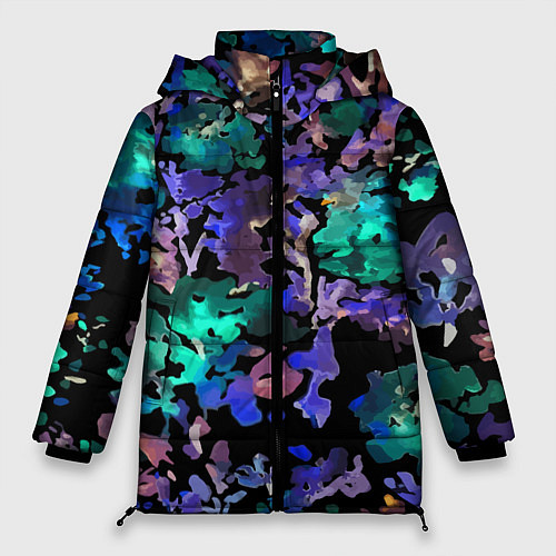 Женская зимняя куртка Floral pattern Summer night Fashion trend 2025 / 3D-Светло-серый – фото 1