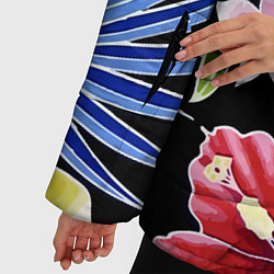 Куртка зимняя женская Floral vanguard composition Летняя ночь Fashion tr, цвет: 3D-черный — фото 2