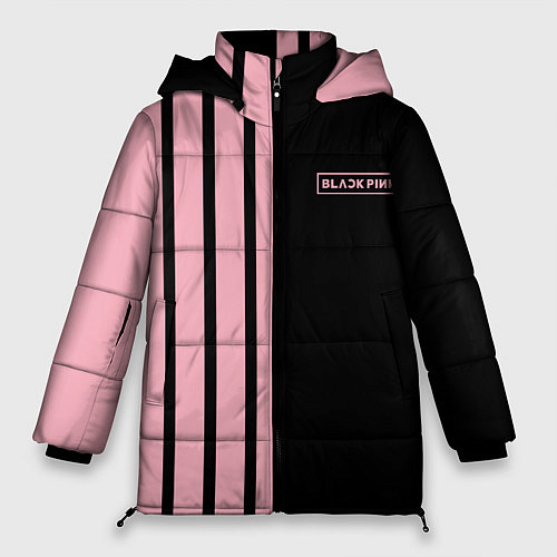 Женская зимняя куртка BLACKPINK HALF BLACK-PINK MINI LOGO / 3D-Светло-серый – фото 1