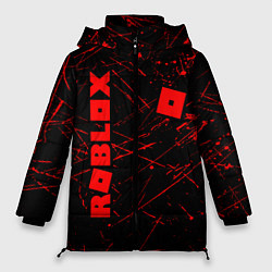 Куртка зимняя женская ROBLOX красный логотип, цвет: 3D-светло-серый