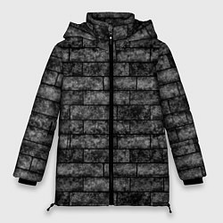 Куртка зимняя женская Стена из черного кирпича Лофт, цвет: 3D-красный