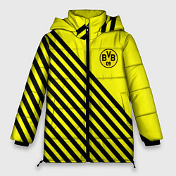 Куртка зимняя женская Borussia черные полосы, цвет: 3D-светло-серый
