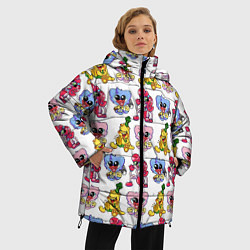 Куртка зимняя женская Poppy Playtime - Chapter 2 паттерн из персонажей, цвет: 3D-красный — фото 2