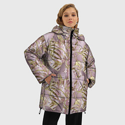 Куртка зимняя женская Золотистые бабочки, цвет: 3D-светло-серый — фото 2