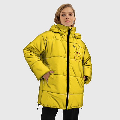 Женская зимняя куртка Покемон в кармане / 3D-Черный – фото 3