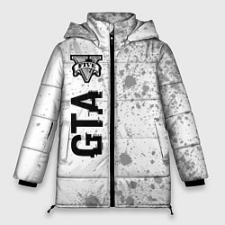 Куртка зимняя женская GTA Glitch на темном фоне, цвет: 3D-черный