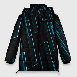 Куртка зимняя женская Неоновые стёкла - Голубой, цвет: 3D-красный