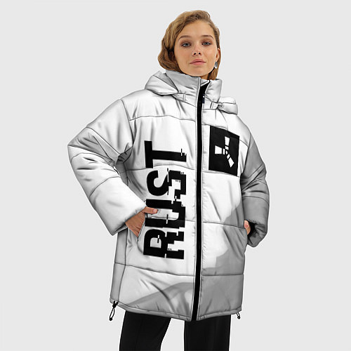 Женская зимняя куртка Rust Glitch на светлом фоне / 3D-Черный – фото 3