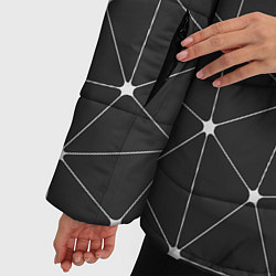 Куртка зимняя женская Треугольники На Чёрном Фоне, цвет: 3D-красный — фото 2