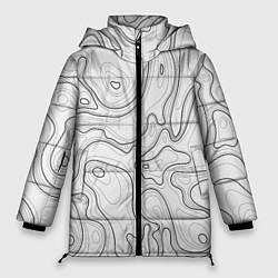 Куртка зимняя женская Топографическая Карта Гор, цвет: 3D-красный