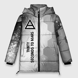 Куртка зимняя женская Thirty Seconds to Mars Glitch на светлом фоне, цвет: 3D-черный