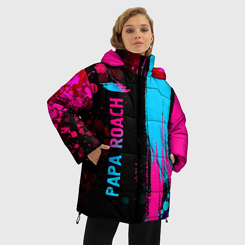 Женская зимняя куртка Papa Roach Neon Gradient / 3D-Черный – фото 3