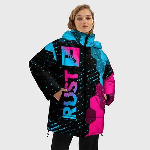 Женская зимняя куртка Rust Neon Gradient / 3D-Черный – фото 3
