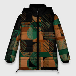 Женская зимняя куртка Текстурированный абстрактный, геометрический принт
