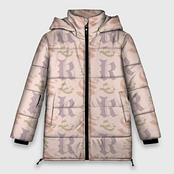 Куртка зимняя женская Геометрический абстрактный узор abstract geometric, цвет: 3D-черный