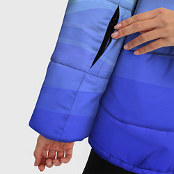 Куртка зимняя женская Blue abstract pattern, цвет: 3D-красный — фото 2