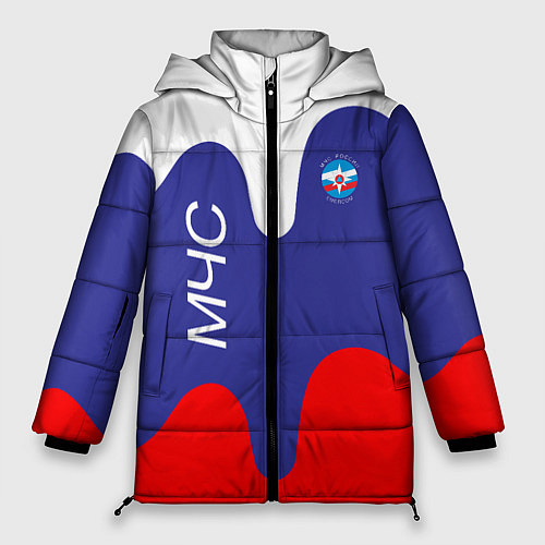 Женская зимняя куртка МЧС - флаг России / 3D-Светло-серый – фото 1