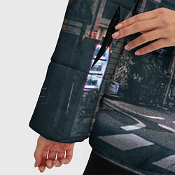 Куртка зимняя женская Ночная улица города - Белый, цвет: 3D-светло-серый — фото 2