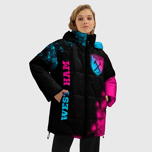 Женская зимняя куртка West Ham Neon Gradient / 3D-Черный – фото 3