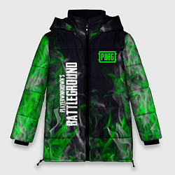 Куртка зимняя женская Pubg - зелёное пламя, цвет: 3D-черный