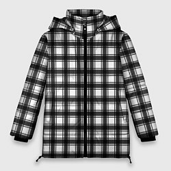 Куртка зимняя женская Black and white trendy checkered pattern, цвет: 3D-красный