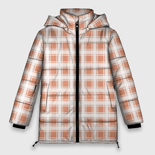 Женская зимняя куртка Light beige plaid fashionable checkered pattern / 3D-Красный – фото 1