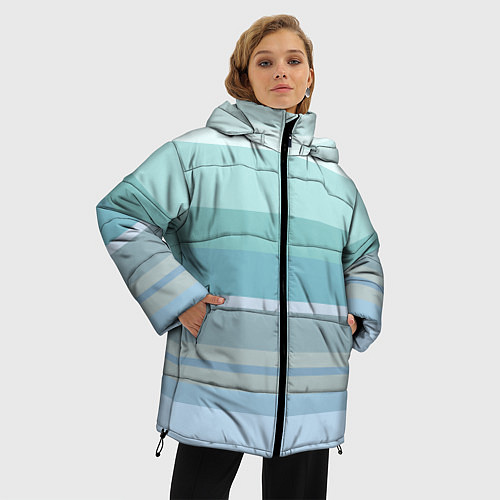 Женская зимняя куртка Морские линии / 3D-Черный – фото 3