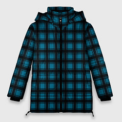 Куртка зимняя женская Black and blue plaid, цвет: 3D-черный