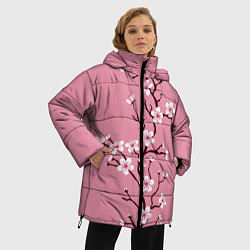 Куртка зимняя женская Нежность сакуры, цвет: 3D-светло-серый — фото 2