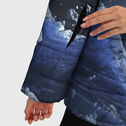 Куртка зимняя женская Космический пейзаж с ледяными скалами, цвет: 3D-черный — фото 2