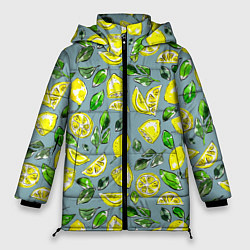 Женская зимняя куртка Порезанные лимоны - паттерн