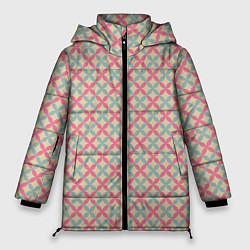 Куртка зимняя женская Геометрические листочки, цвет: 3D-красный