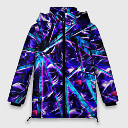 Куртка зимняя женская Genshin Impact Шогун Райден осколки, цвет: 3D-светло-серый